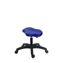 Fisherbrand Desk Height Polyurethane Ray Sit-Stand Stool with Casters Blue | Buy Online | Fisher Scientific