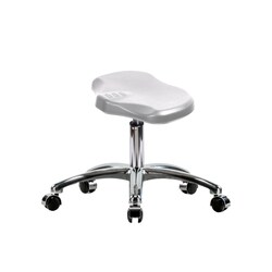 Fisherbrand Desk Height Polyurethane Ray Stool with Chrome Casters Gray | Buy Online | Fisher Scientific
