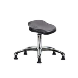 Fisherbrand Desk Height Polyurethane Ray Stool Chrome with Stationary Glides Black | Buy Online | Fisherbrand&trade; | Fisher Scientific