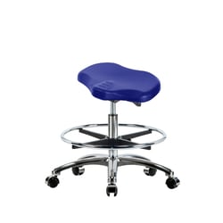 Fisherbrand&trade;&nbsp;Medium Bench Height Polyurethane Ray Sit-Stand Stool with Chrome Foot Ring and Casters