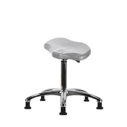 Fisherbrand Medium Bench Height Polyurethane Ray Sit-Stand Stool Chrome with Stationary Glides Gray | Buy Online | Fisher Scientific