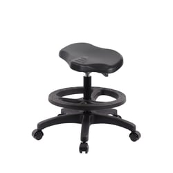 Fisherbrand Medium Bench Height Polyurethane Ray Stool with Black Foot Ring and Chrome Casters Black | Buy Online | Fisherbrand&trade; | Fisher Scientific