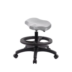 Fisherbrand&trade;&nbsp;Medium Bench Height Polyurethane Ray Stool with Black Foot Ring and Chrome Casters
