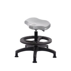 Fisherbrand Medium Bench Height Polyurethane Ray Sit-Stand Stool with Black Foot Ring and Stationary Glides Gray | Buy Online | Fisher Scientific