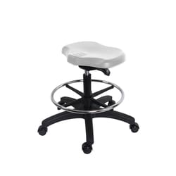 Fisherbrand Medium Bench Height Polyurethane Ray Sit-Stand Stool with Chrome Foot Ring and Casters Gray | Buy Online | Fisherbrand&trade; | Fisher Scientific