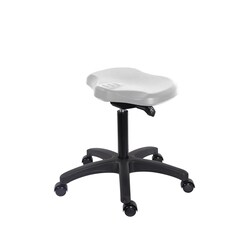 Fisherbrand Medium Bench Height Polyurethane Ray Sit-Stand Stool with Chrome Casters Gray | Buy Online | Fisherbrand&trade; | Fisher Scientific