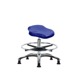 Fisherbrand&trade;&nbsp;Medium Bench Height Polyurethane Ray Stool Chrome with Foot Ring and Stationary Glides
