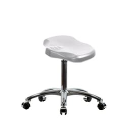 Fisherbrand Medium Bench Height Polyurethane Ray Stool Chrome with Chrome Casters Gray | Buy Online | Fisherbrand&trade; | Fisher Scientific