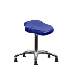 Fisherbrand Medium Bench Height Polyurethane Ray Stool Chrome with Stationary Glides Blue | Buy Online | Fisherbrand&trade; | Fisher Scientific