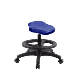 Fisherbrand Medium Bench Height Polyurethane Ray Stool with Black Foot Ring and Stationary Glides Blue | Buy Online | Fisherbrand&trade; | Fisher Scientific