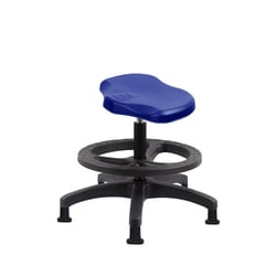 Fisherbrand Medium Bench Height Polyurethane Ray Stool with Black Foot Ring and Stationary Glides Blue | Buy Online | Fisherbrand&trade; | Fisher Scientific