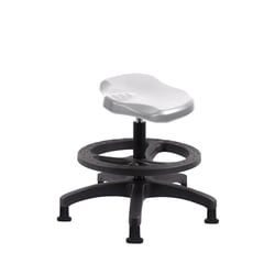 Fisherbrand Medium Bench Height Polyurethane Ray Stool with Black Foot Ring and Stationary Glides Blue | Buy Online | Fisher Scientific