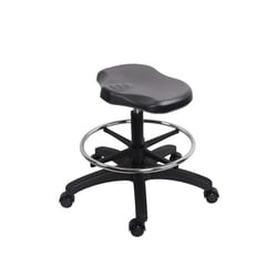 Fisherbrand Medium Bench Height Polyurethane Ray Stool with Chrome Foot Ring and Casters Black | Buy Online | Fisherbrand&trade; | Fisher Scientific