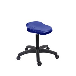 Fisherbrand Medium Bench Height Polyurethane Ray Stool with Chrome Casters Blue | Buy Online | Fisher Scientific