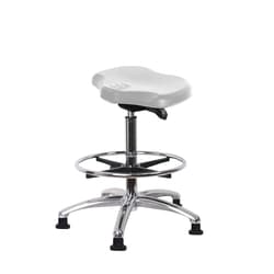 Fisherbrand™ Polyurethane Ray Sit-Stand Chrome with Chrome Foot Ring