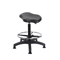 Fisherbrand Polyurethane Ray Sit-Stand with Chrome Foot Ring Black | Buy Online | Fisher Scientific
