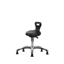 Fisherbrand Desk Height Polyurethane Serpent Sit-Stand Stool Chrome with Stationary Glides Black | Buy Online | Fisherbrand&trade; | Fisher Scientific