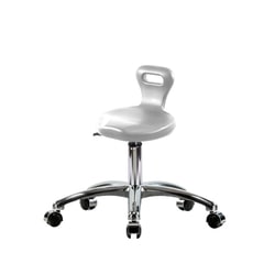 Fisherbrand Desk Height Polyurethane Serpent Stool with Chrome Casters Gray | Buy Online | Fisher Scientific