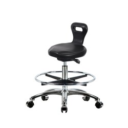 Fisherbrand Medium Bench HeightPolyurethane Serpent Sit-Stand Stool Chrome with Foot Ring and Casters Black | Buy Online | Fisherbrand&trade; | Fisher Scientific