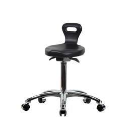 Fisherbrand Medium Bench HeightPolyurethane Serpent Sit-Stand Stool with Chrome Casters Black | Buy Online | Fisher Scientific