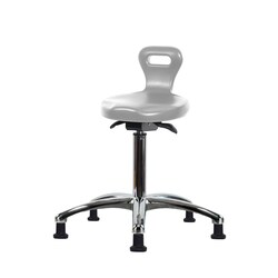 Fisherbrand Medium Bench HeightPolyurethane Serpent Sit-Stand Stool Chrome with Stationary Glides Gray | Buy Online | Fisher Scientific