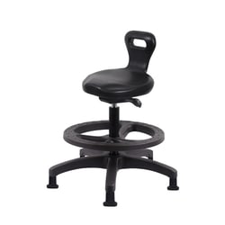 Fisherbrand&trade;&nbsp;Medium Bench Height Serpent Sit-Stand Stool with Black Foot Ring and Chrome Casters