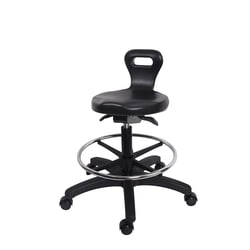 Fisherbrand&trade;&nbsp;Medium Bench Height Serpent Sit-Stand Stool with Chrome Foot Ring and Casters