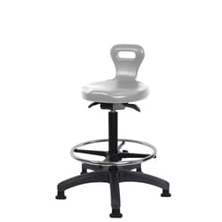 Fisherbrand™ Medium Bench Height Serpent Sit-Stand Stool with Chrome Foot Ring and Stationary Glides