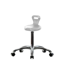 Fisherbrand Medium Bench Height Polyurethane Serpent Stool with Chrome Casters Gray | Buy Online | Fisherbrand&trade; | Fisher Scientific