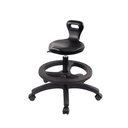 Fisherbrand Medium Bench Height Polyurethane Serpent Stool with Foot Ring and Chrome Casters Blue | Buy Online | Fisher Scientific