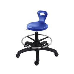 Fisherbrand™ Medium Bench Height Polyurethane Serpent Stool with Chrome Foot Ring and Casters