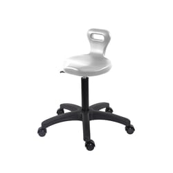 Fisherbrand Medium Bench Height Polyurethane Serpent Stool with Chrome Casters Gray | Buy Online | Fisherbrand&trade; | Fisher Scientific