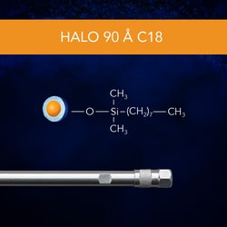 Advanced Materials Technology HALO 90 Å C18, 2 µm, 2.1 x 100 mm, Quantity: