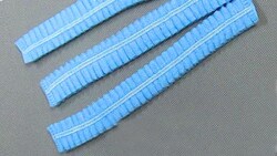 Azzota Corp&nbsp;Blue Mushroom Cap, Pp Non-Woven, Double Elastic, 1000/Pk