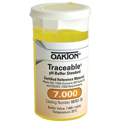Cole-Parmer&nbsp;Oakton Traceable One-Shot&trade; Buffer Solution, Yellow, pH 7.000; 6 x 100 mL Vials