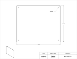 POLTEX AMOS Plate, 10 x 12 in., Silver