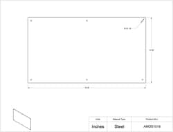 POLTEX AMOS Plate, 10 x 18 in., Silver
