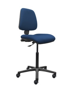 mb2 Chair on Castors - Blue Fabric Upholstered - Mid Lift