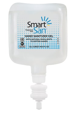BEST SANITIZERS&nbsp;Smart-San Hand Sanitizer Gel is a formula made with natural emollients to soften hands and keep healthy with repeated use.  Kills 99.99% of 31 tested pathogens in 15 seconds.  Available in 500ml pump bottle and 1.2L cartridge refill