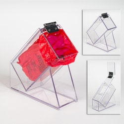 Poltex LLC&nbsp;Tilted Biohazard Bag Box with Lid, 8 x 12 in. Bag (Bumpons)