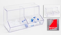 Poltex Double Bulk Bin With Lid, 8 in. Wide Comp:Boxes:Bins