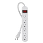 Enterprise Technology Solutions Power Strip, 6 Outlets, 3 Ft Cord, White