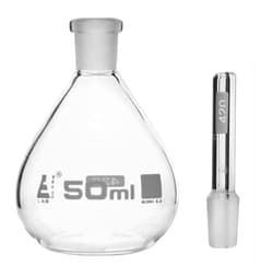 Eisco Labs&nbsp;Borosilicate Glass Calibrated Pycnometer with Flat Bottom and Perforated Stopper