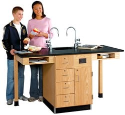 Diversified Spaces™ 2-Station Service Center with Sink, Single Faced