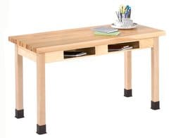 Diversified Spaces™ Two-Book Compartment Maple Table with Maple Top