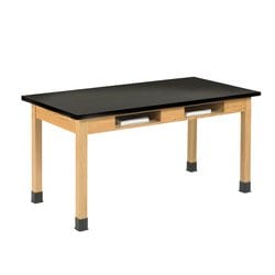 Diversified Spaces™ Two-Book Compartment Oak Table with Solid Phenolic Top: 36 in. Height