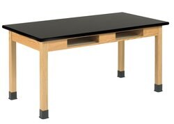 Diversified Spaces Two-Book Compartment Oak Table with Plastic Laminate Top: 30 in. Height 21 in. | Buy Online | Diversified Spaces&trade; | Fisher Scientific