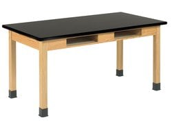 Diversified Spaces Two-Book Compartment Oak Table with Plastic Laminate