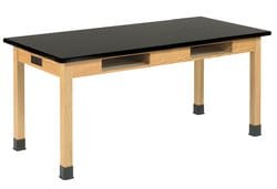 Diversified Spaces Two-Book Compartment Oak Table with Plastic Laminate Top: Electrical Option: 34 in. Height 24 in. | Buy Online | Diversified Spaces&trade; | Fisher Scientific