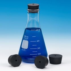 Chemglass Life Sciences Rubber Stopper, #5, One Hole, Black